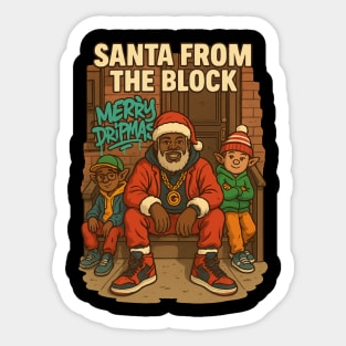 Santa From The Block Sticker